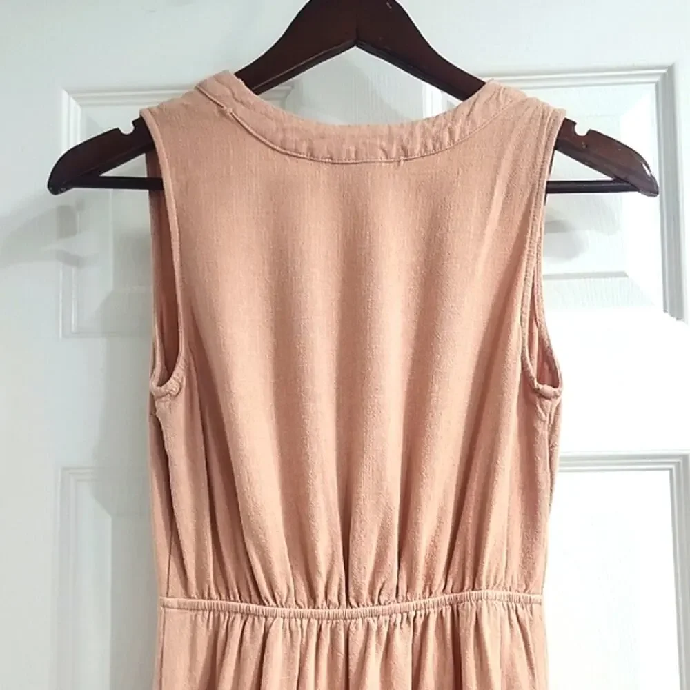 Monteau Sleeveless Ruffle Hem Dress in - Peach Color
